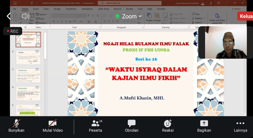 Presentasi Ngaji Hilal Bulanan Ilmu Falak Online