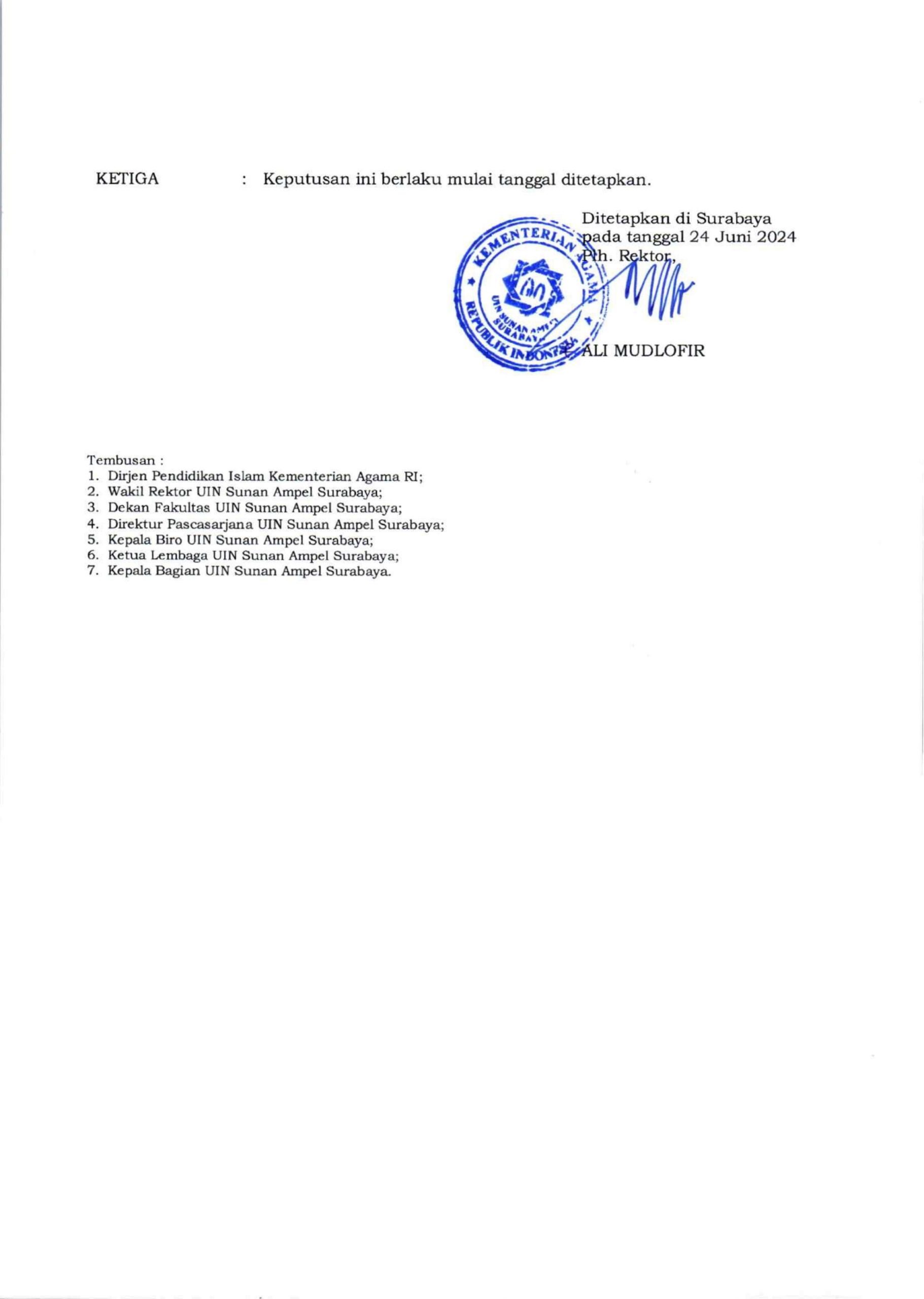 Kalender Akademik - UINSA