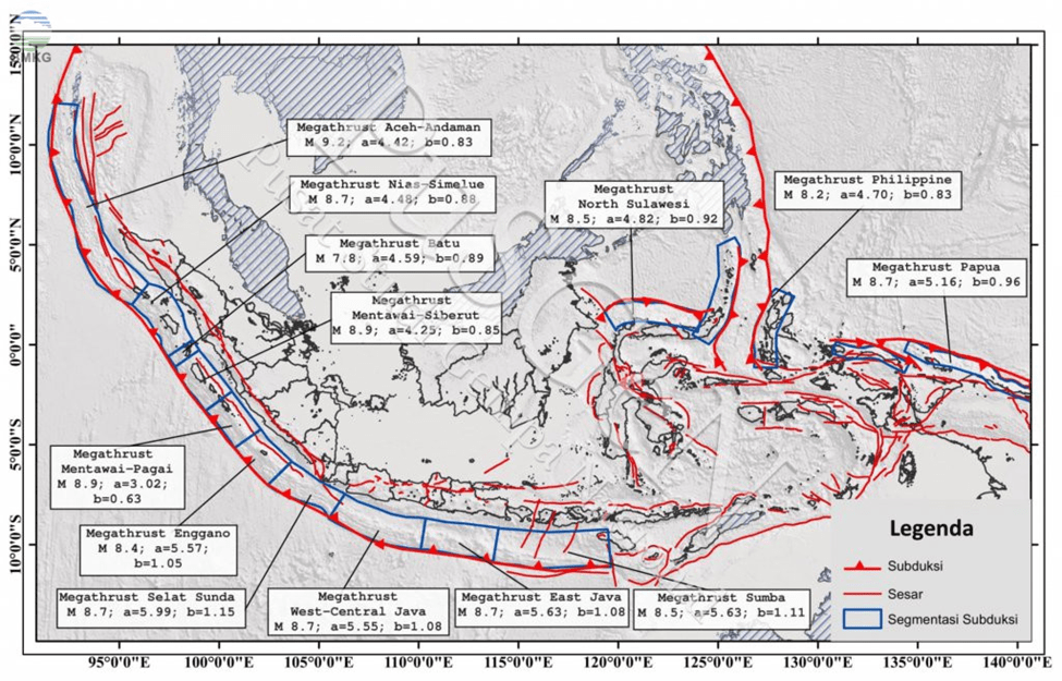 Peta Megathrust (Dok. BMKG)