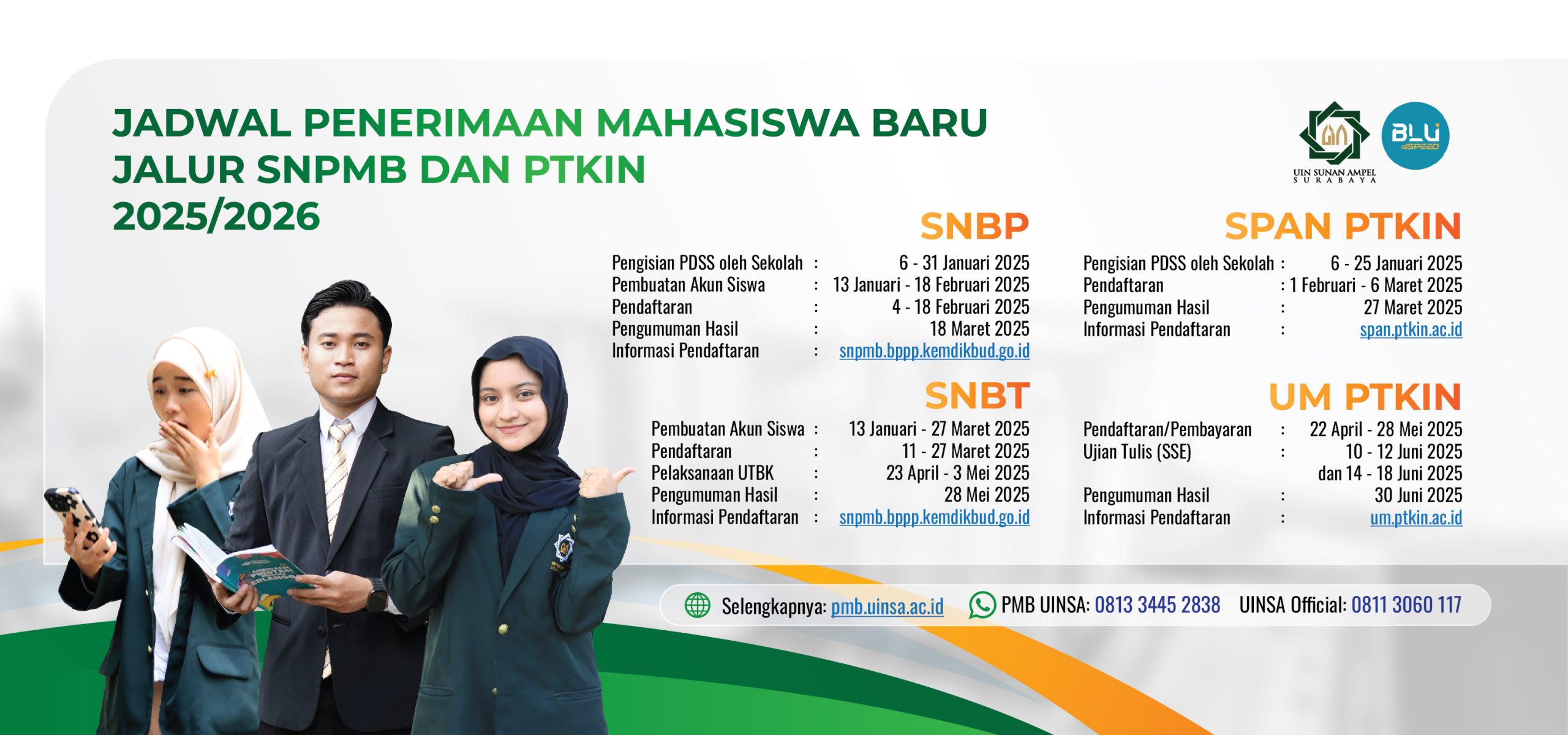 WEB BANNER - JADWAL PMB UINSA 2025-01